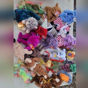 Ty Plush Beanie Baby Lot - Multicolored Pink Purple Blue Red Green